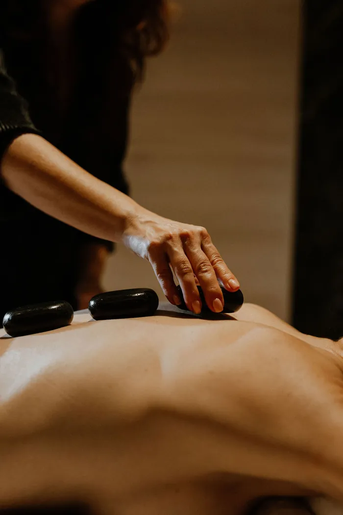 A hot stone massage in the Melea spa