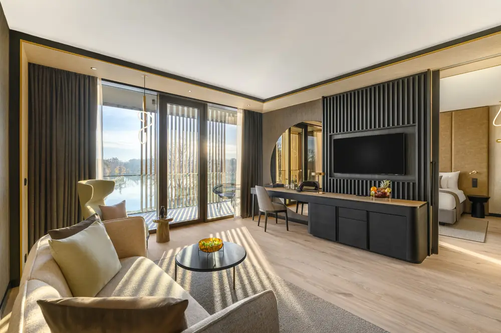 A Melea suite with a view of the lake